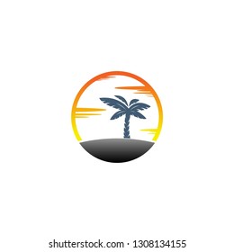 sea landscape logo template