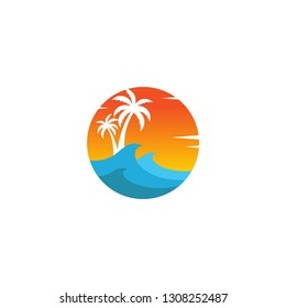 sea landscape logo template