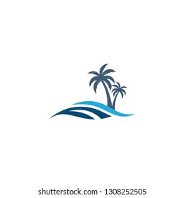 sea landscape logo template