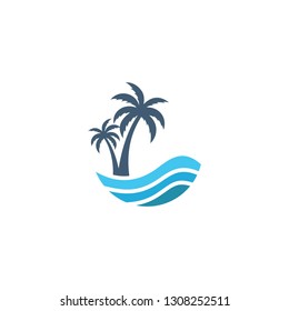 sea landscape logo template