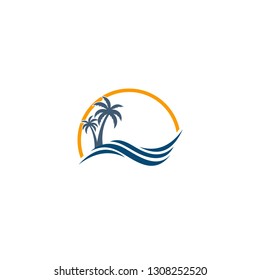 sea landscape logo template