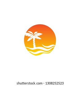 sea landscape logo template