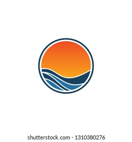 sea landscape logo template