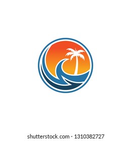 sea landscape logo template