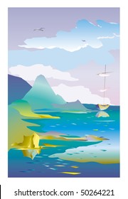 Sea landscape, summer rest