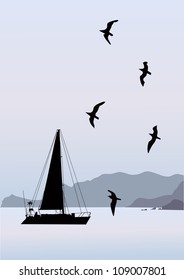sea landscape vector
