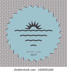 sea landscape vector icon, web design element