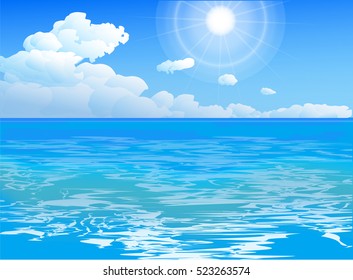 Sea landscape vector illustration 