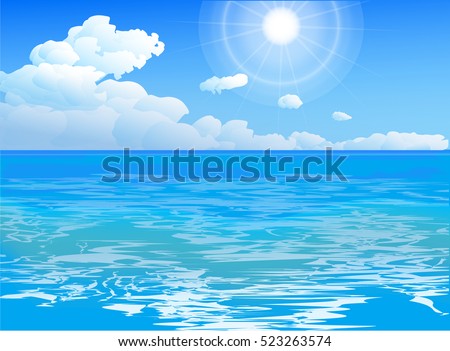Sea landscape vector illustration 