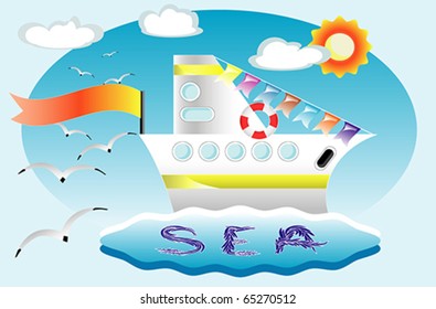 Sea landscape. A vectorial picture.