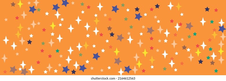 Sea Lavender Pastel Vivid Vibrant Multicolor Indigo Stars Pattern. Turquoise Print Bright Stars Orange Red White Colorful Sky Wallpaper. Chaotic Pink Violet Blue Green Yellow Azure Background.
