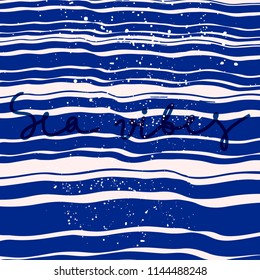 Sea with lettering