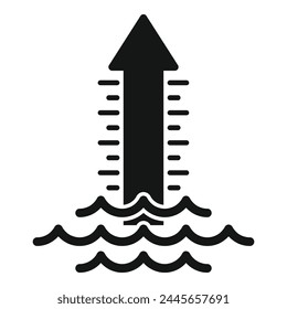 Sea level coast icon simple vector. Warming effect. Climate change disasters