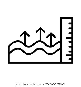 sea level icon Outline vector for web ui