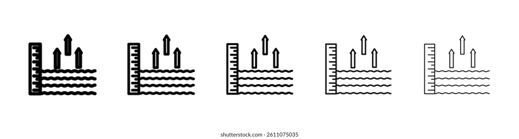sea level icon Symbol mark in Outline style