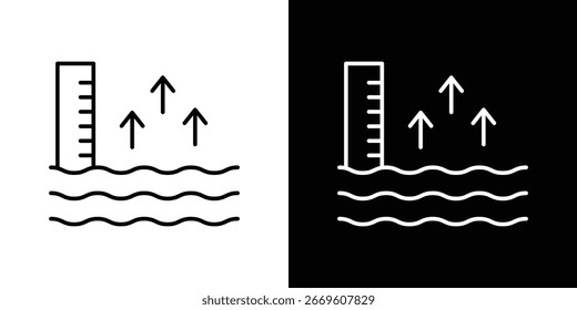 Plantilla del símbolo del icono del nivel del mar para la Ilustración vectorial gráfica y del logotipo de la colección del Diseño web