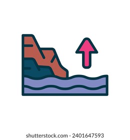 icono del nivel del mar. icono de color relleno vectorial para tu sitio web, móvil, presentación y diseño de logotipo.