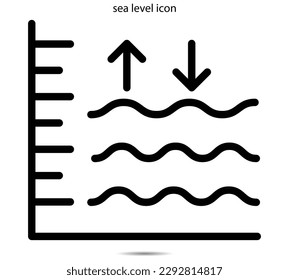 gráfico de ilustraciones vectoriales del icono del nivel del mar en segundo plano