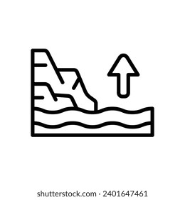 icono del nivel del mar. icono de línea vectorial para tu sitio web, móvil, presentación y diseño de logotipo.