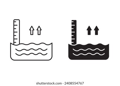 sea level outline icon collection or set. sea level Thin vector line art