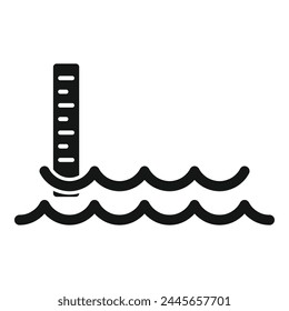 Meeresspiegelproblem-Symbol einfache Vektorgrafik. Klimakatastrophen. Umweltproblem