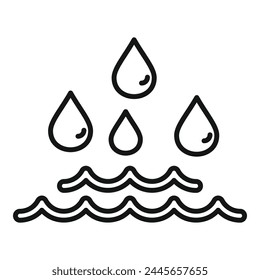 Sea level rise eco problem icon outline vector. Climate change. Global warming risk