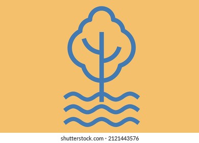 Sea Level Rise Icon Graphic, Floods. Climate Change Impact And Effect Icon. Color Flat Design Illustration. Vector.