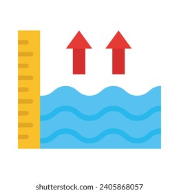 Sea Level Rise Vector Flat Icon For Personal And Commercial Use.
