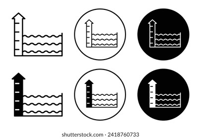 sea level vector icon set collection. sea level Outline flat Icon.