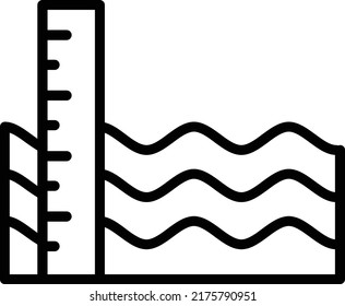 Sea Level Vector Line Icon Design Stock Vector (Royalty Free ...