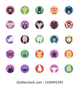 Sea Life and Animals Flat Icons Collection 