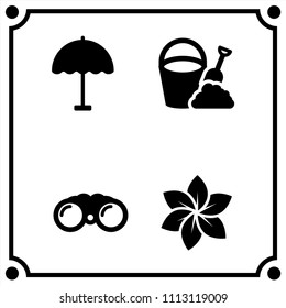 sea life beach icon vector set