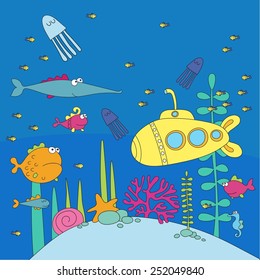 sea life card design