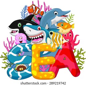 Sea life cartoon