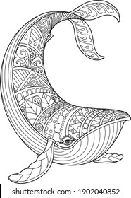 sea life coloring page illustration and print design