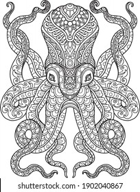Sea Life Coloring Page Illustration And Print Design