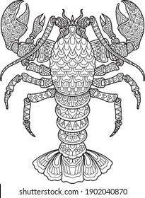 sea life coloring page illustration and print design