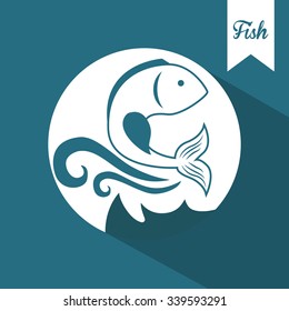 Sea life concept with fish design, vector illustration 10 eps graphic
