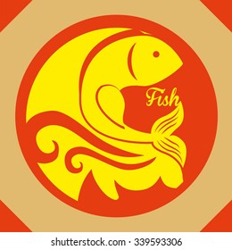 Sea life concept with fish design, vector illustration 10 eps graphic