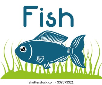 Sea life concept with fish design, vector illustration 10 eps graphic