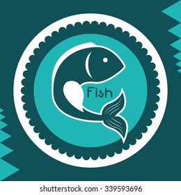 Sea life concept with fish design, vector illustration 10 eps graphic