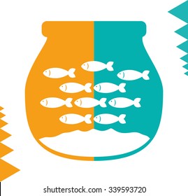 Sea life concept with fish design, vector illustration 10 eps graphic