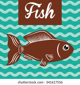 Sea life concept with fish design, vector illustration 10 eps graphic