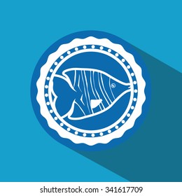 Sea life concept with fish design, vector illustration 10 eps graphic