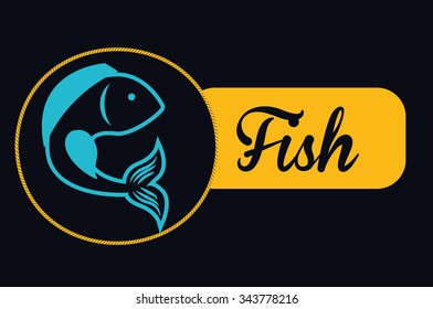 Sea life concept with fish design, vector illustration 10 eps graphic
