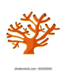 Sea life concept represented by coral icon. Colorfull and flat illustration. 