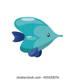 Sea life concept represented by fish icon. Colorfull and flat illustration. 