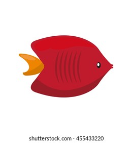 Sea life concept represented by fish icon. Colorfull and flat illustration. 