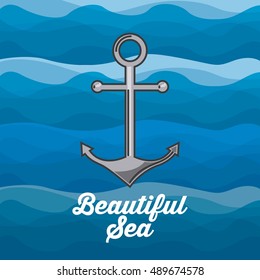 sea life conceptual poster vector illustration design