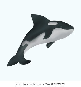 Sea Life Creature Orca Whale Watercolor Painting 